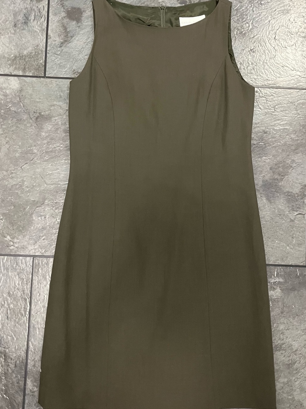 Casual Corner Olive Sleeveless Sheath Dress